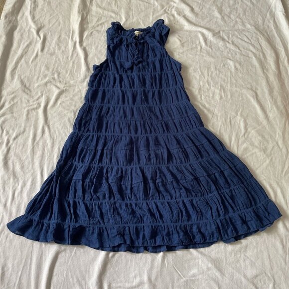 Max Studio Cobalt Blue Ruffle Tiered Sleeveless Dress Size S MSRP $128 - Picture 4 of 15